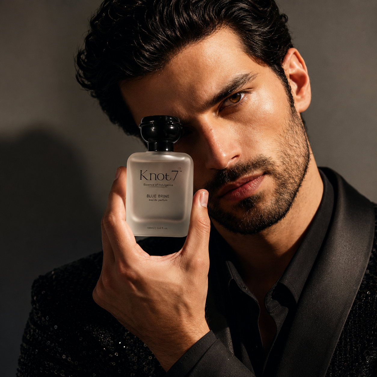 Knot7 luxury perfume styled in editorial setting